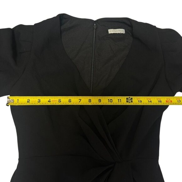 ML Monique Lhuillier Womens Black Ruffle Pintuck Evening Dress Gown NWT Size 4 - Picture 10 of 13